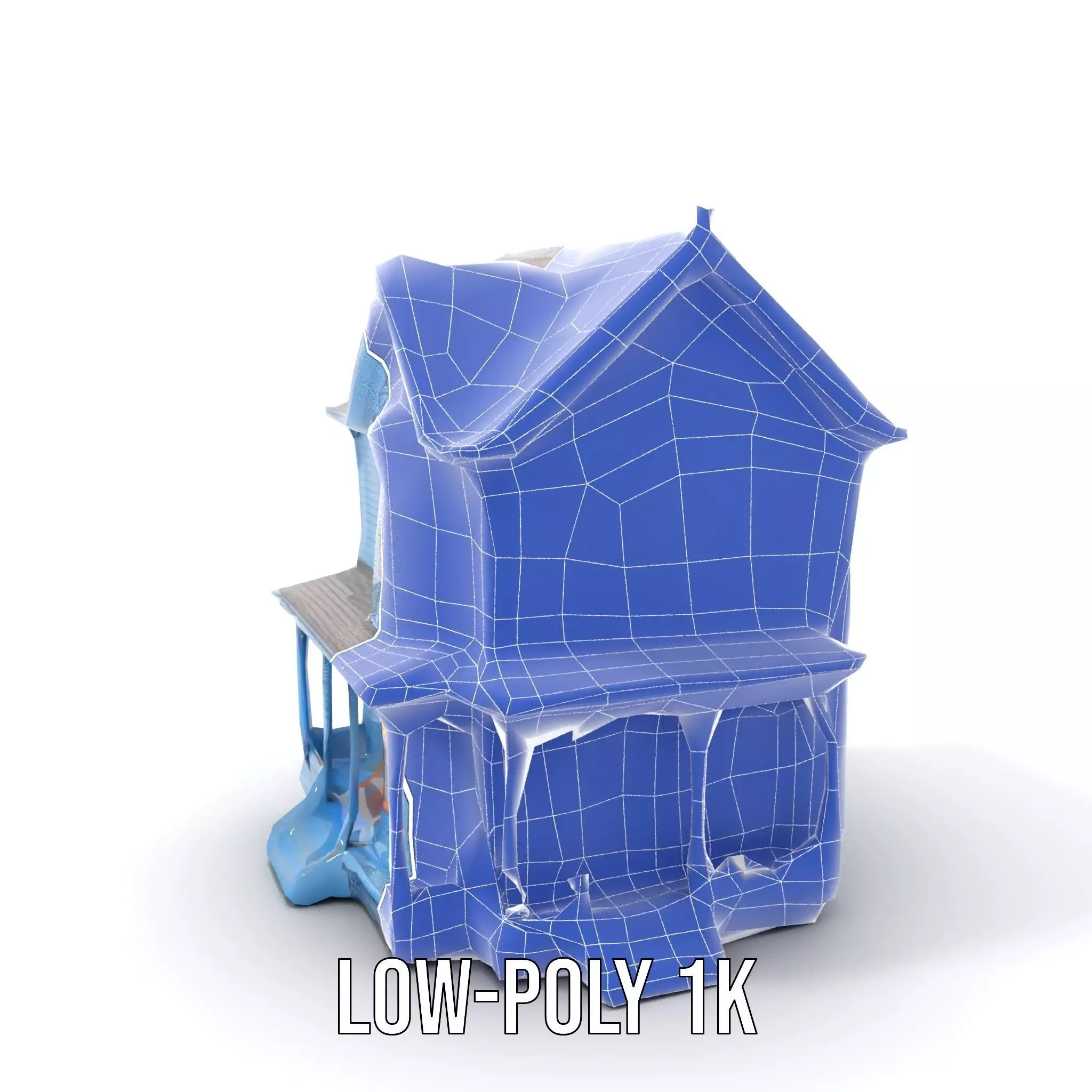 Victorian Blue House model pack Low-poly 3D model_22