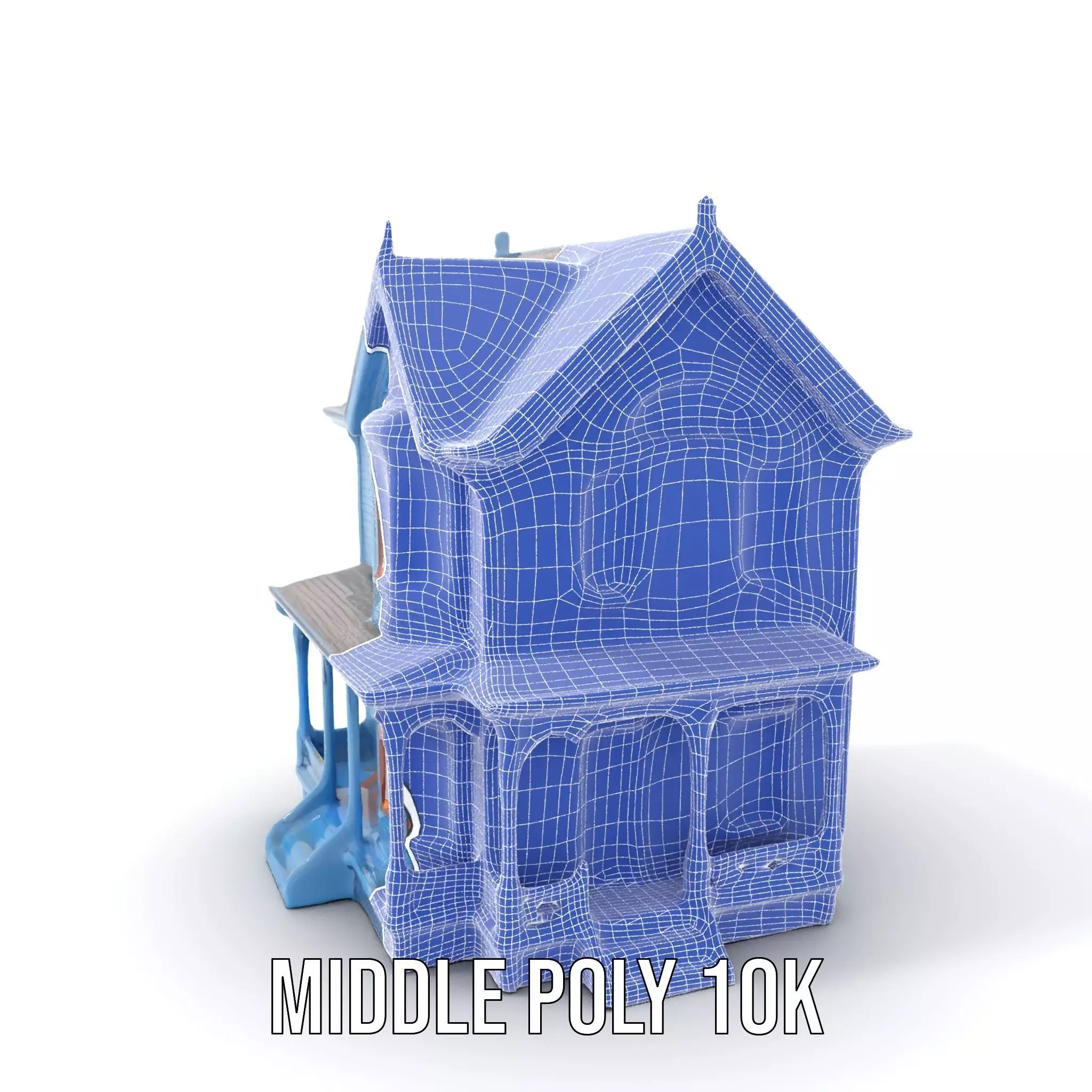 Victorian Blue House model pack Low-poly 3D model_24