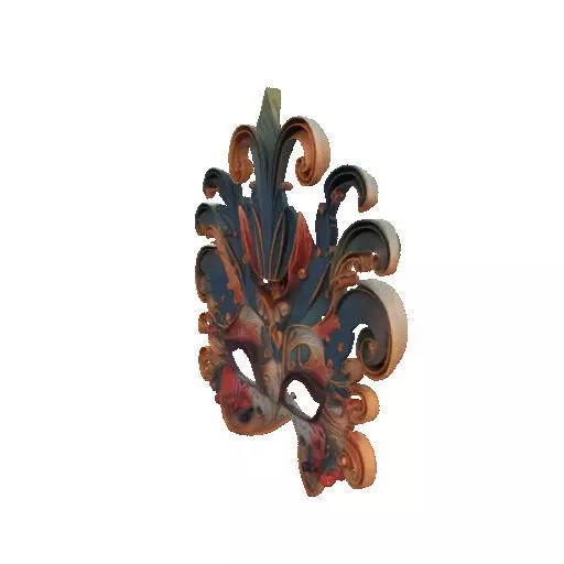 2469Venetian Carnival Mask Color 3D Model magic 3D print model_18