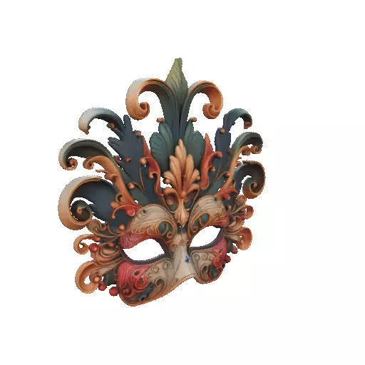 2469Venetian Carnival Mask Color 3D Model magic 3D print model_11