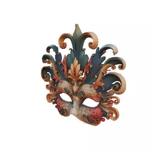 2469Venetian Carnival Mask Color 3D Model magic 3D print model_35