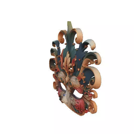 2469Venetian Carnival Mask Color 3D Model magic 3D print model_33