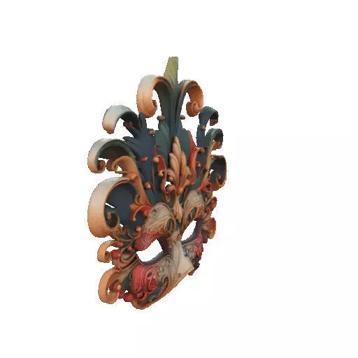2469Venetian Carnival Mask Color 3D Model magic 3D print model_13