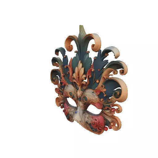 2469Venetian Carnival Mask Color 3D Model magic 3D print model_34