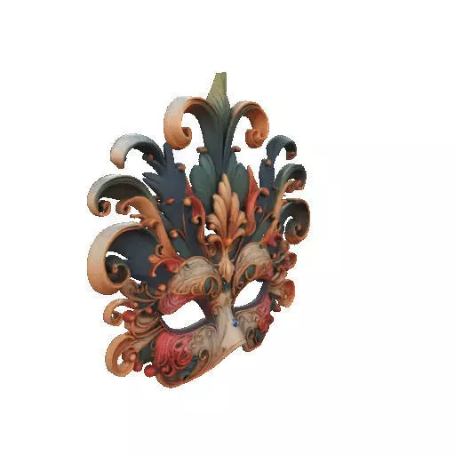 2469Venetian Carnival Mask Color 3D Model magic 3D print model_12
