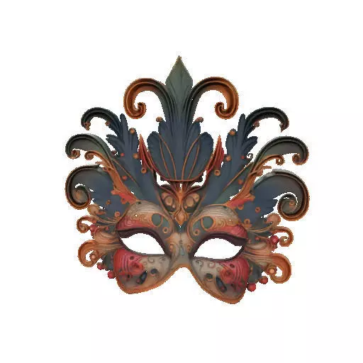 2469Venetian Carnival Mask Color 3D Model magic 3D print model_22