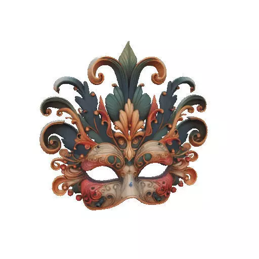 2469Venetian Carnival Mask Color 3D Model magic 3D print model_9