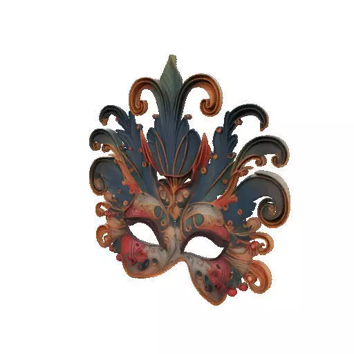 2469Venetian Carnival Mask Color 3D Model magic 3D print model_20
