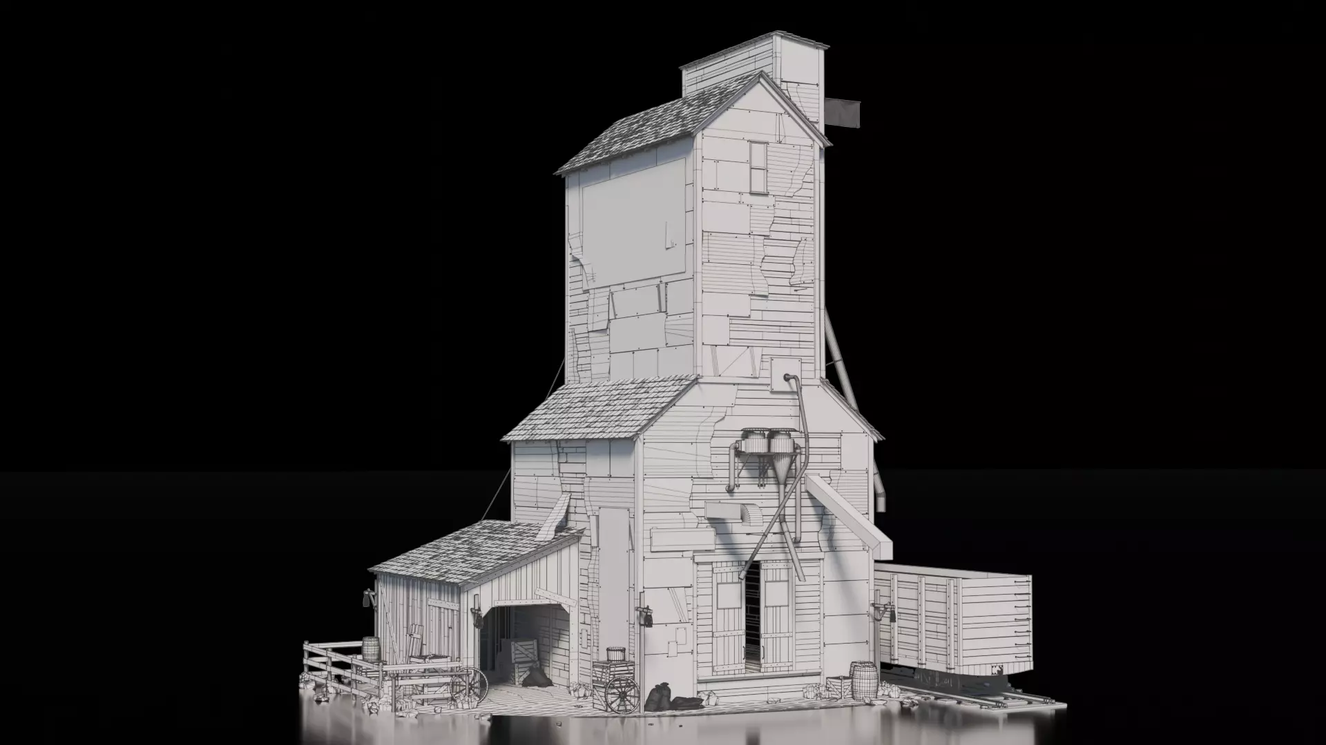 Wild West Building - Grain Elevator 3D model_1