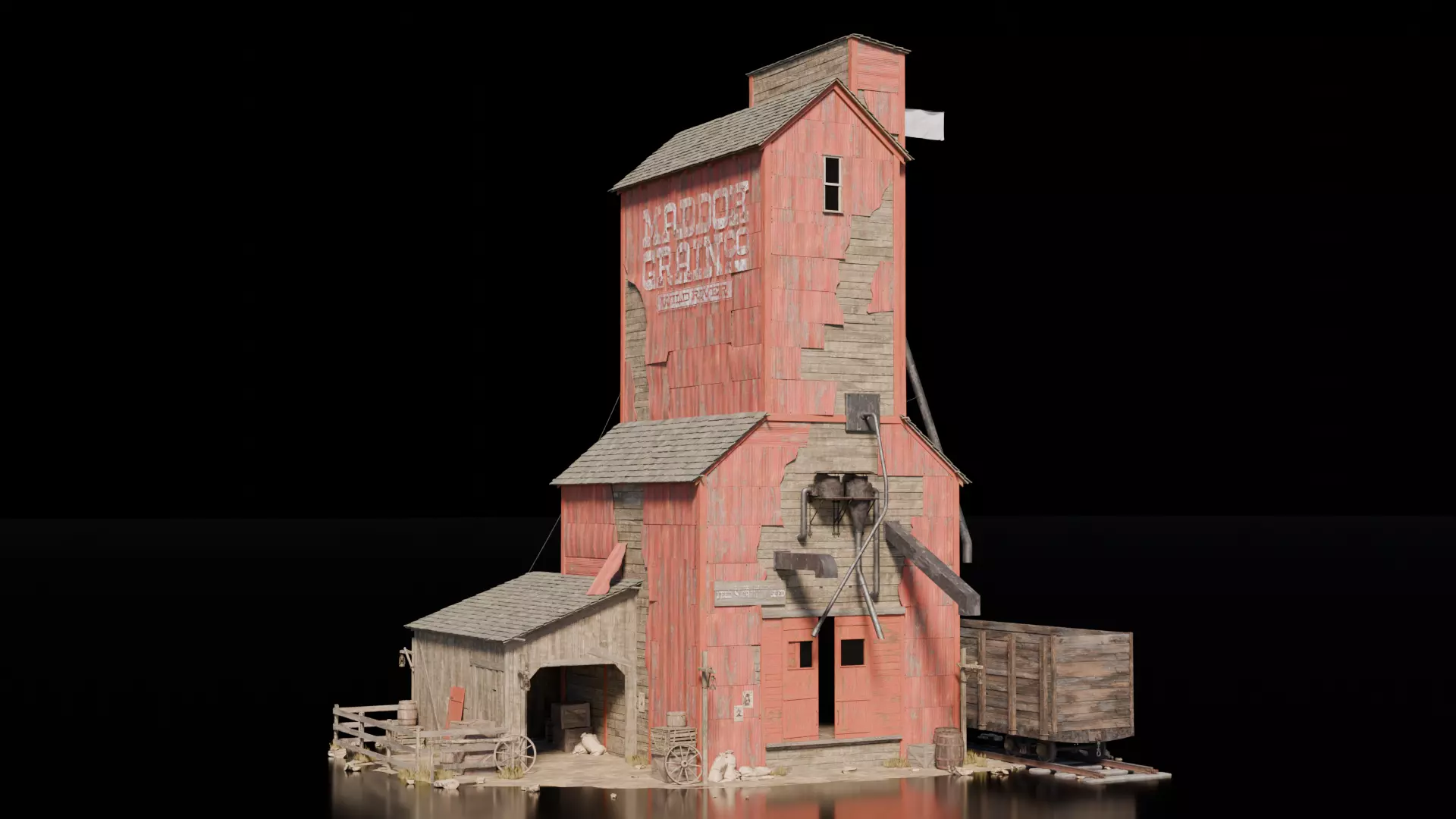 Wild West Building - Grain Elevator 3D model_0