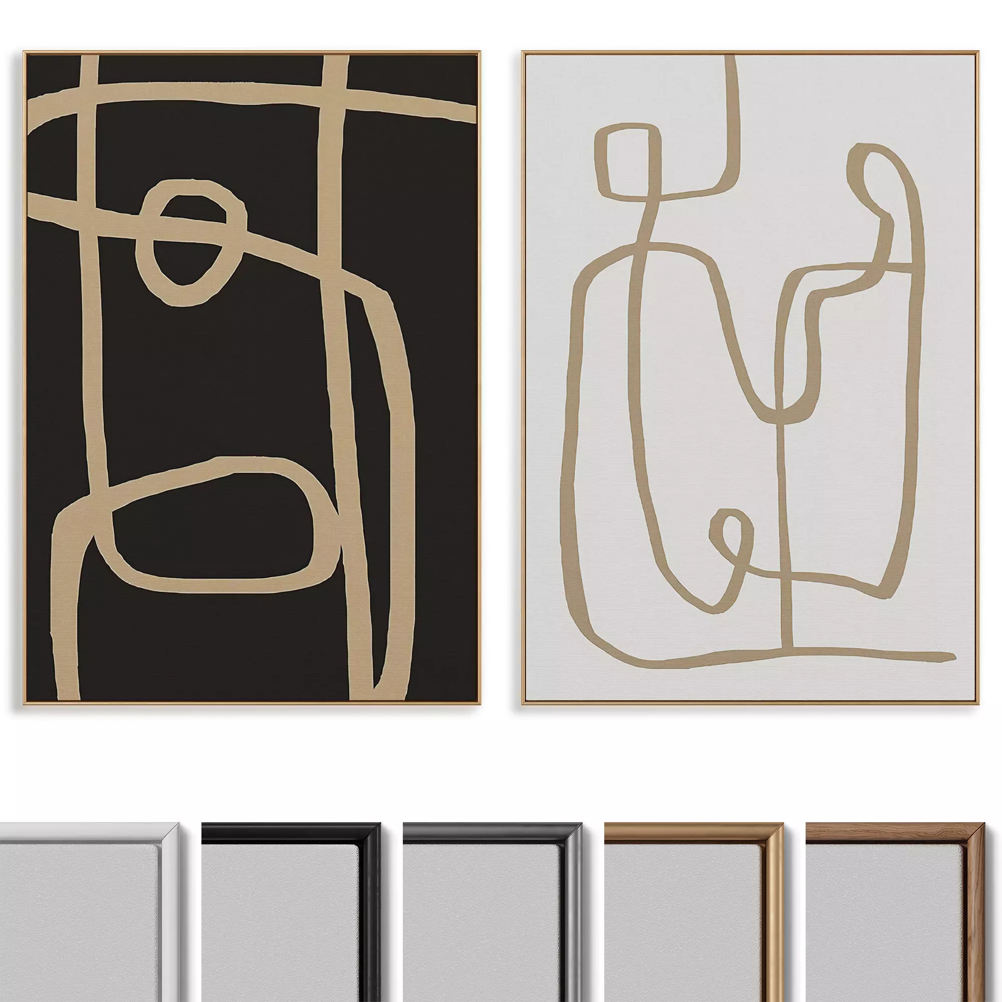 Abstract Painting Frame set 3D model_0