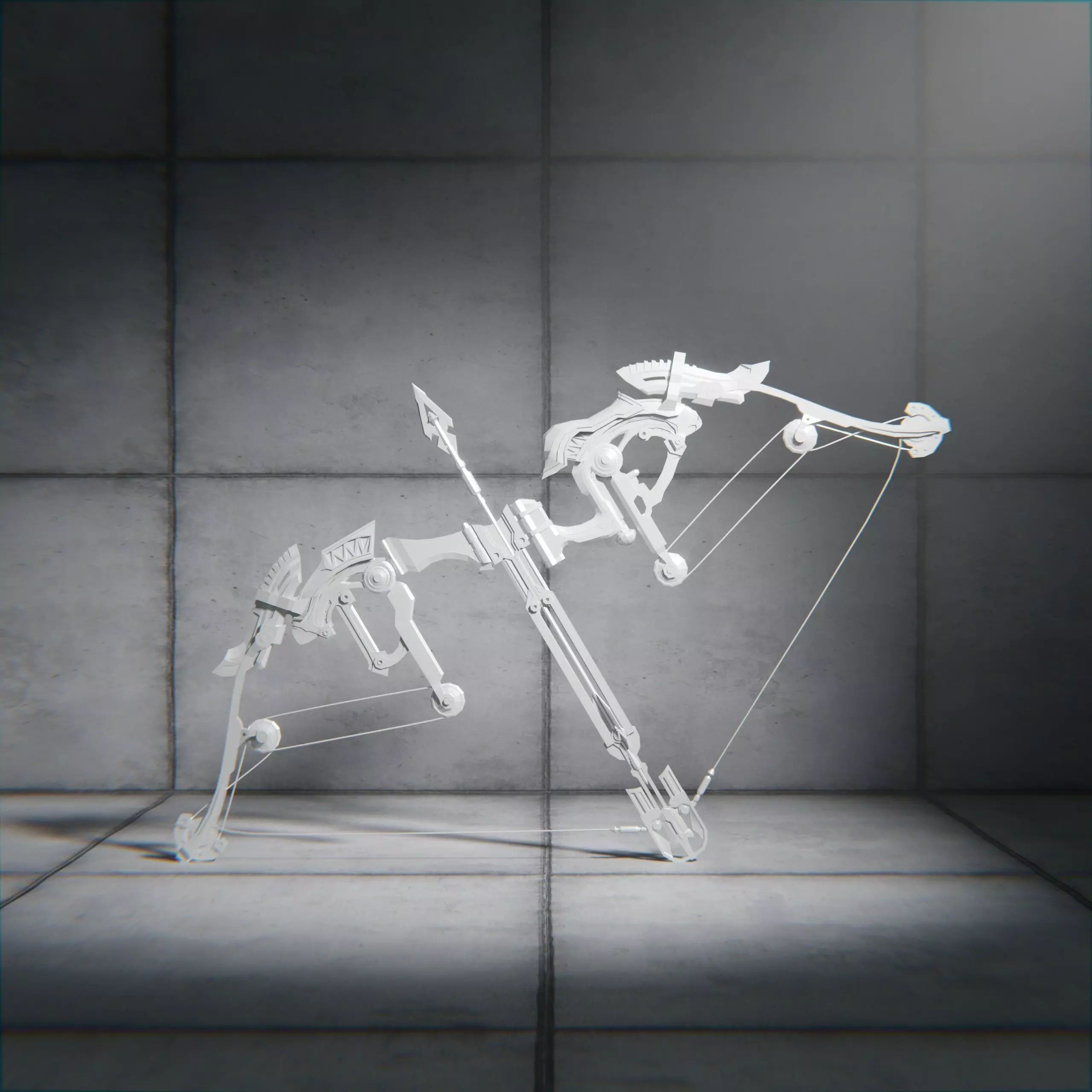 Sci-fi Bow and Arrow Low-poly 3D model_0