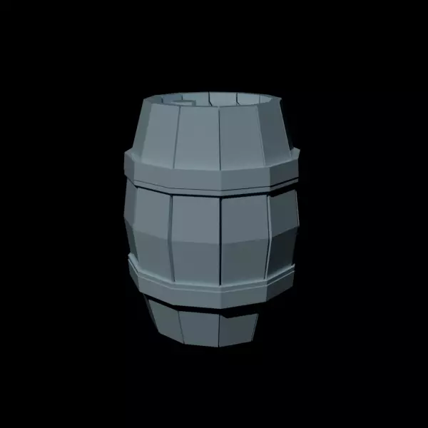 Barrel  Low-poly 3D model_1