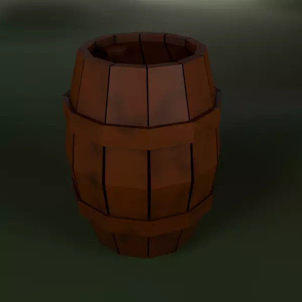 Barrel  Low-poly 3D model_0