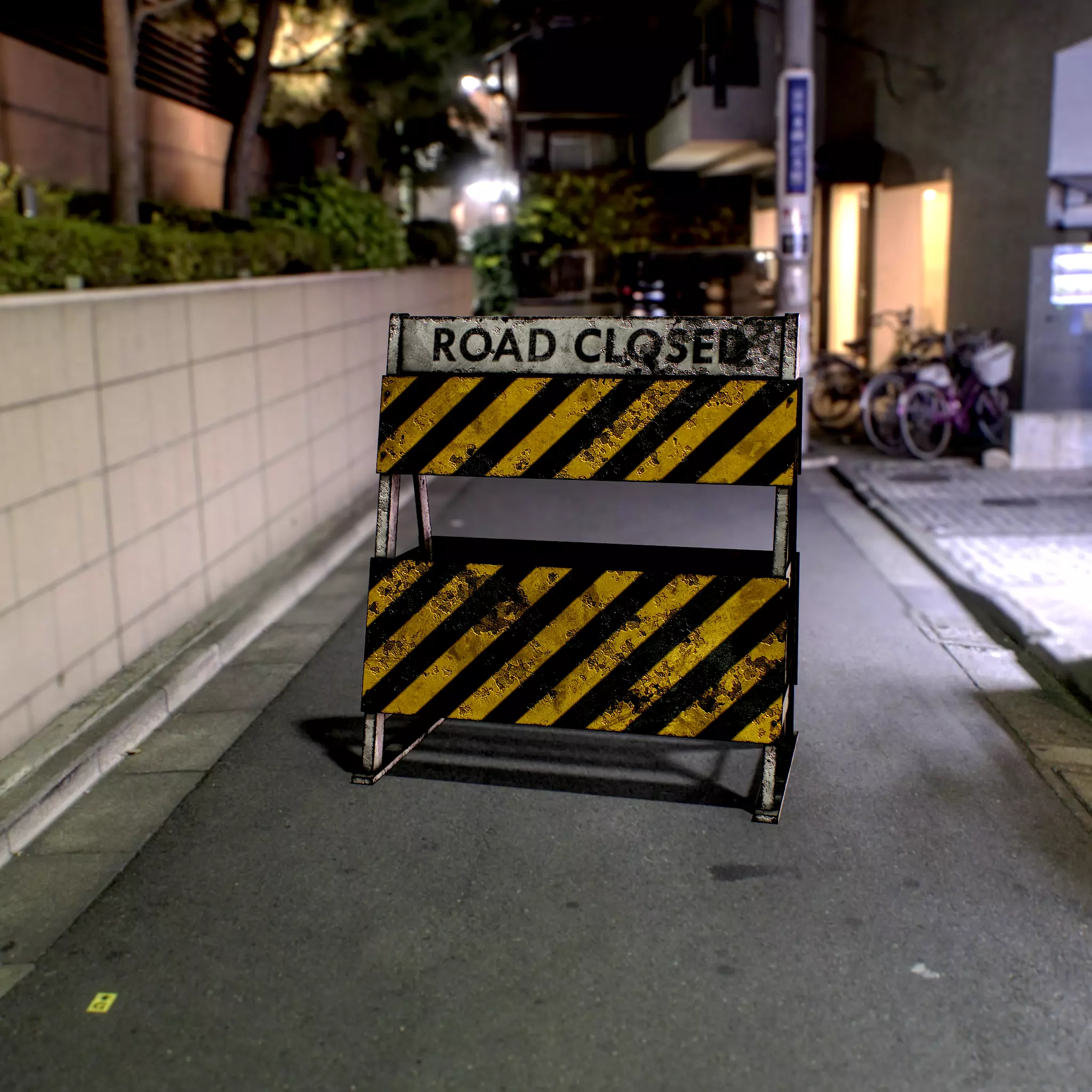 Road Barricade Low-poly 3D model_2