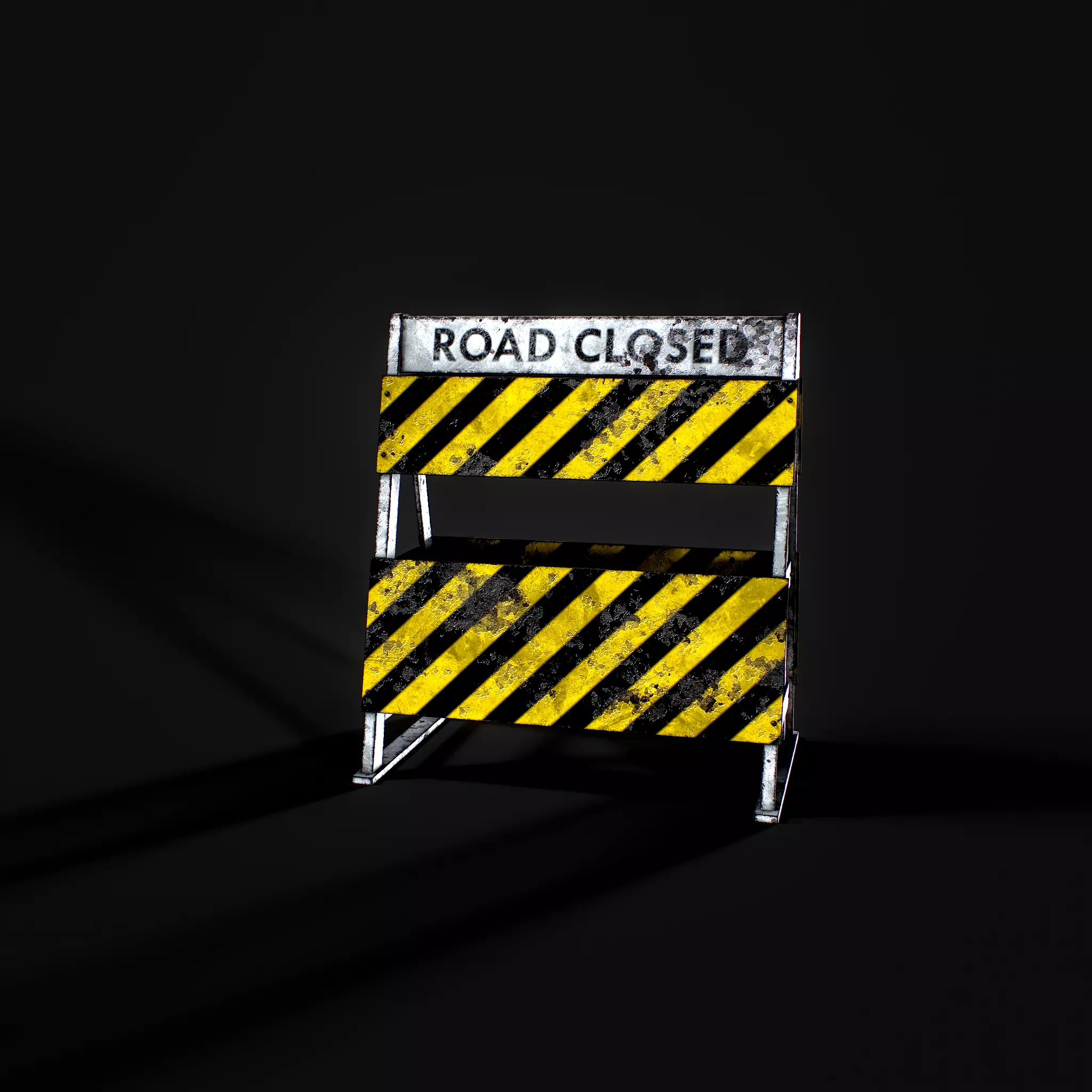 Road Barricade Low-poly 3D model_3