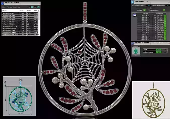 Plaque Spiderweb with Mistletoe Flowers pp0062 3D print model