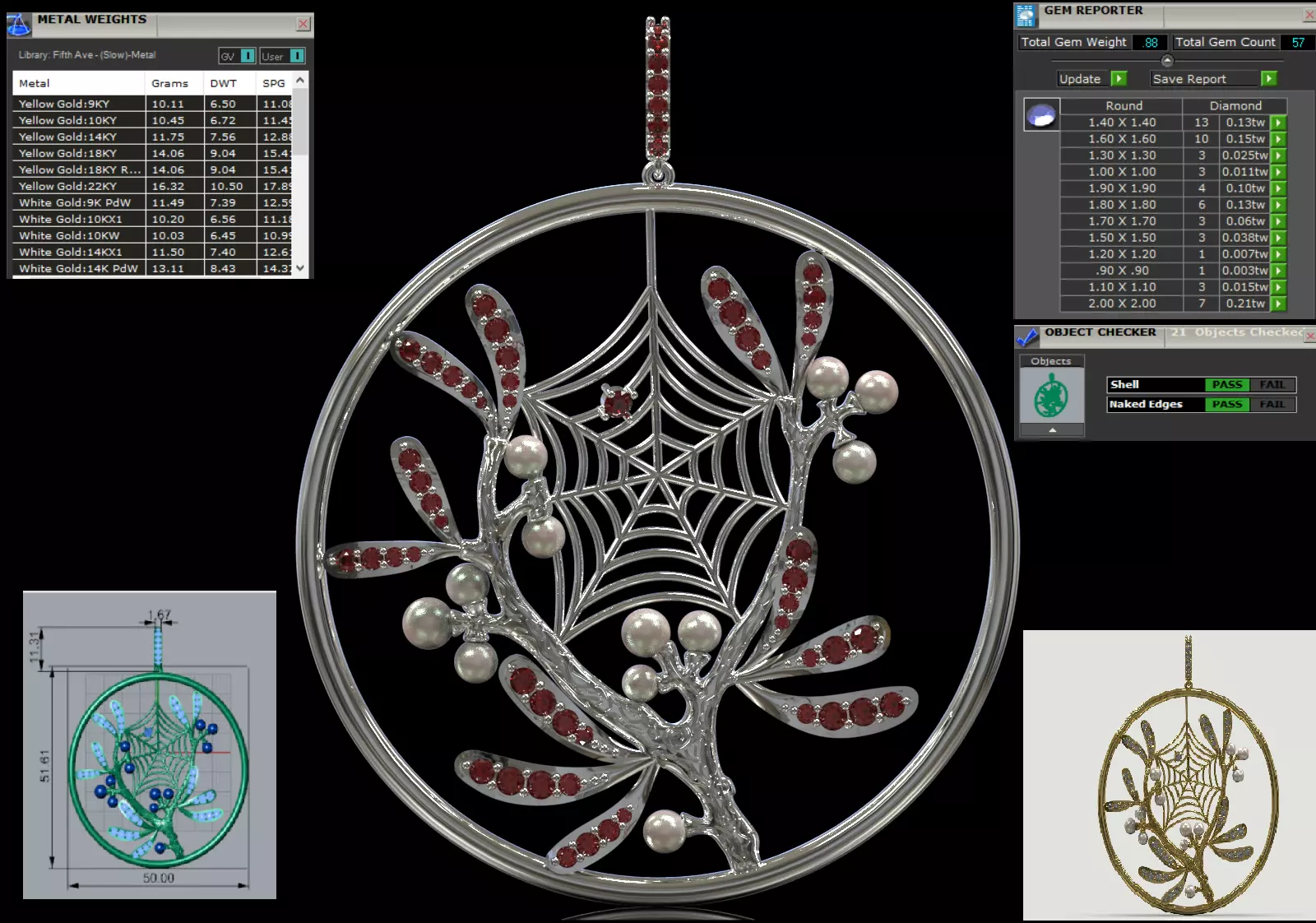 Plaque Spiderweb with Mistletoe Flowers pp0062 3D print model_0