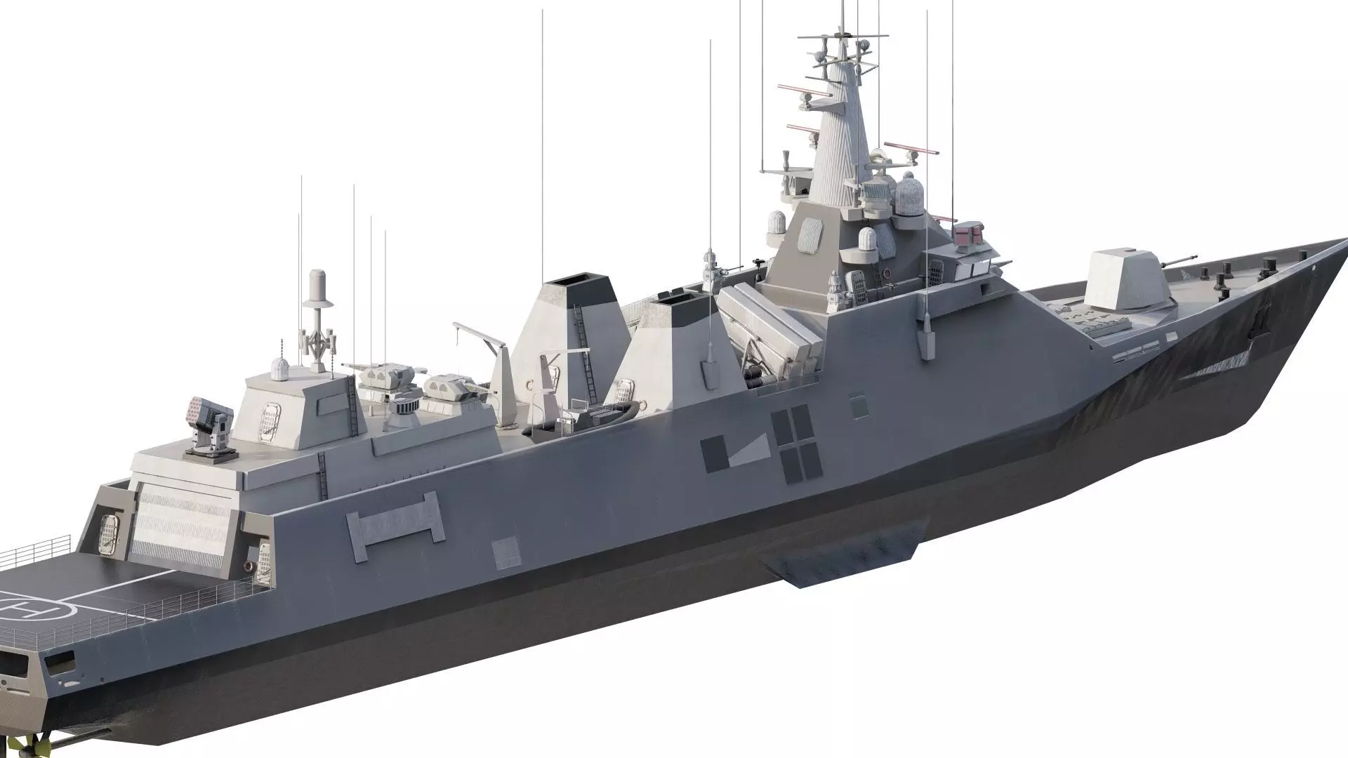 STEALTH NAVY FRIGATE 3D model_4