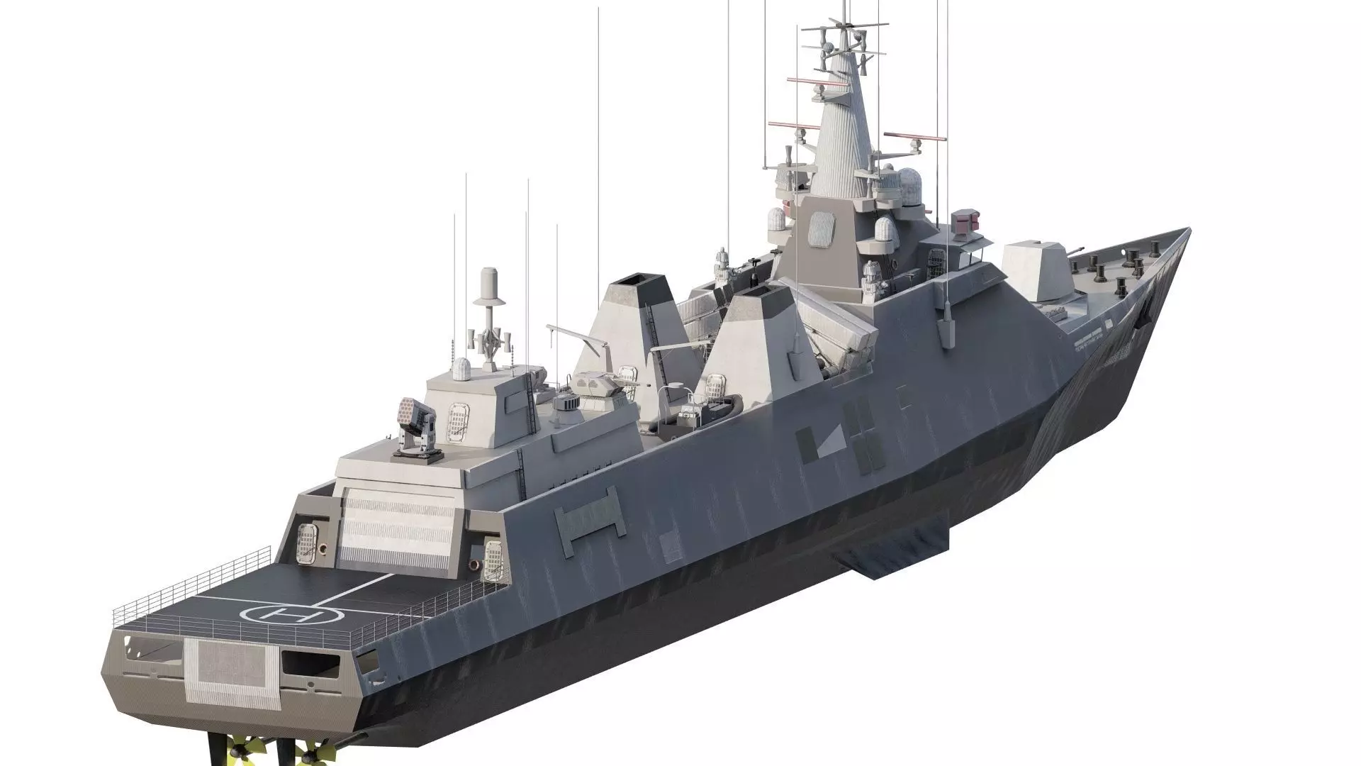 STEALTH NAVY FRIGATE 3D model_5
