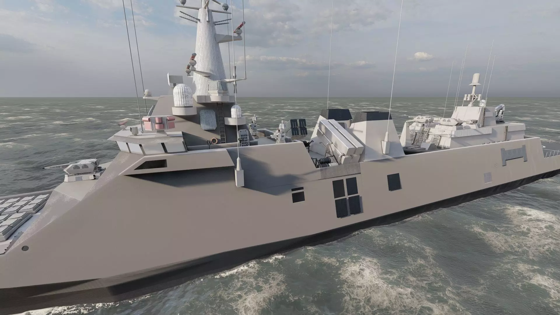 STEALTH NAVY FRIGATE 3D model_10