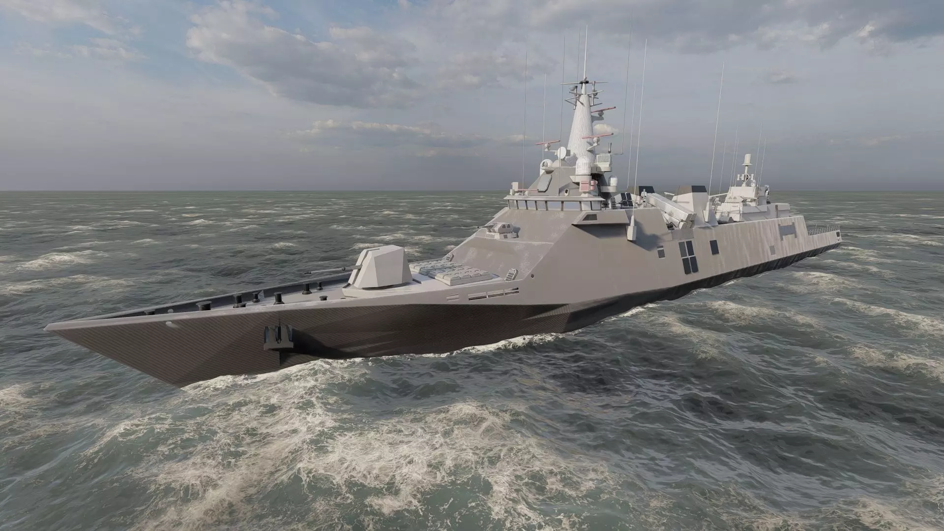 STEALTH NAVY FRIGATE 3D model_8