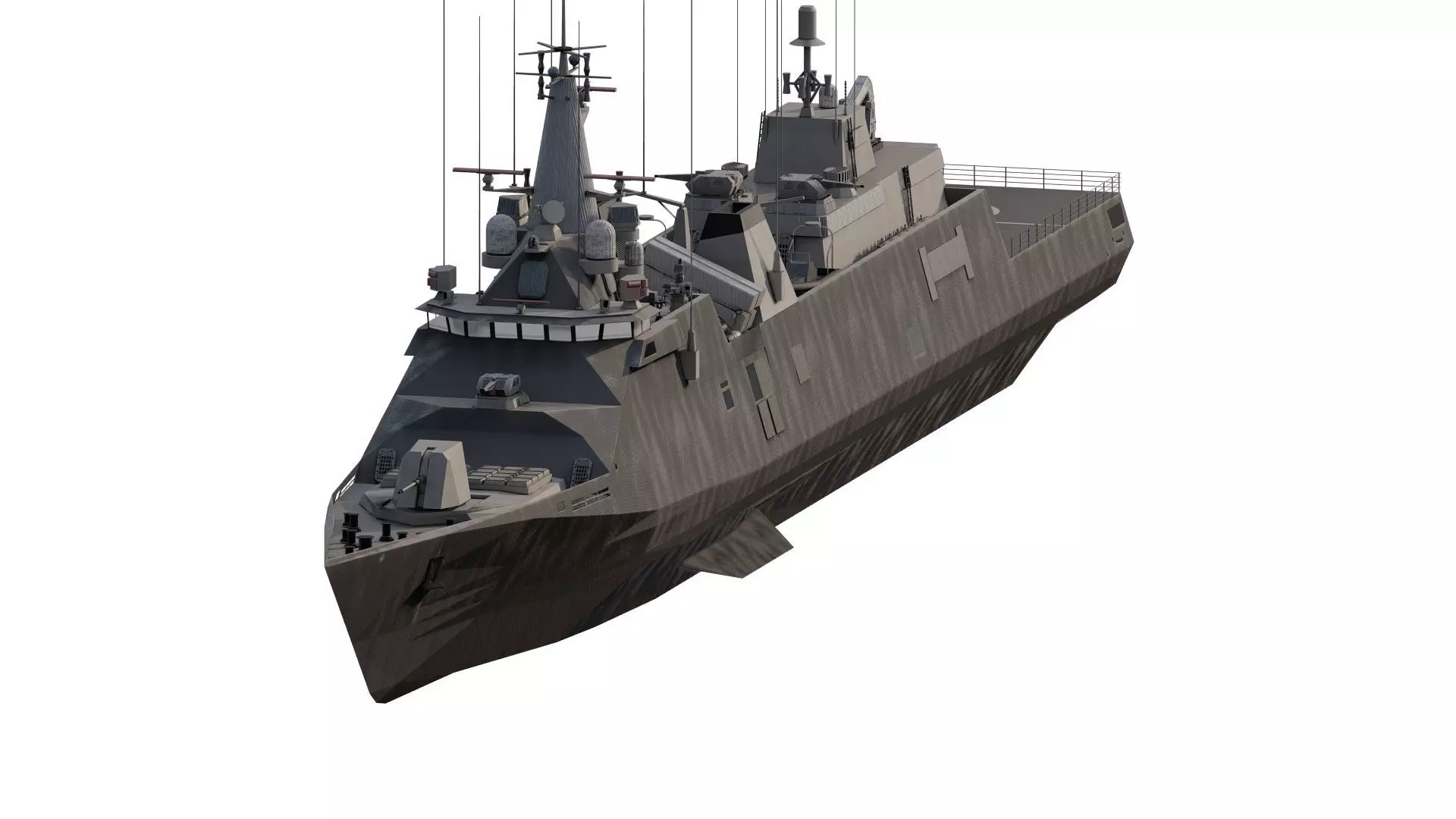 STEALTH NAVY FRIGATE 3D model_1