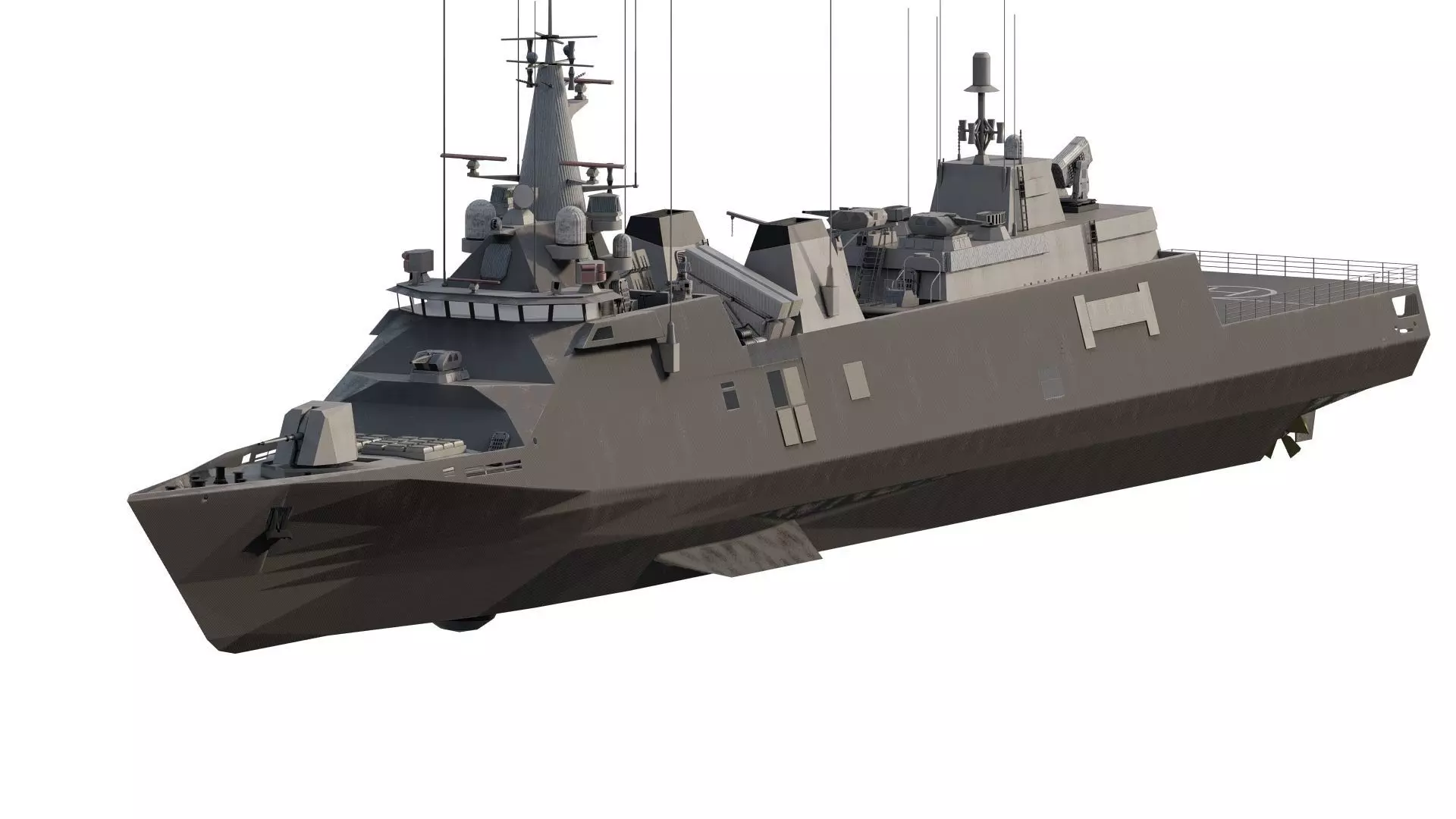 STEALTH NAVY FRIGATE 3D model_0