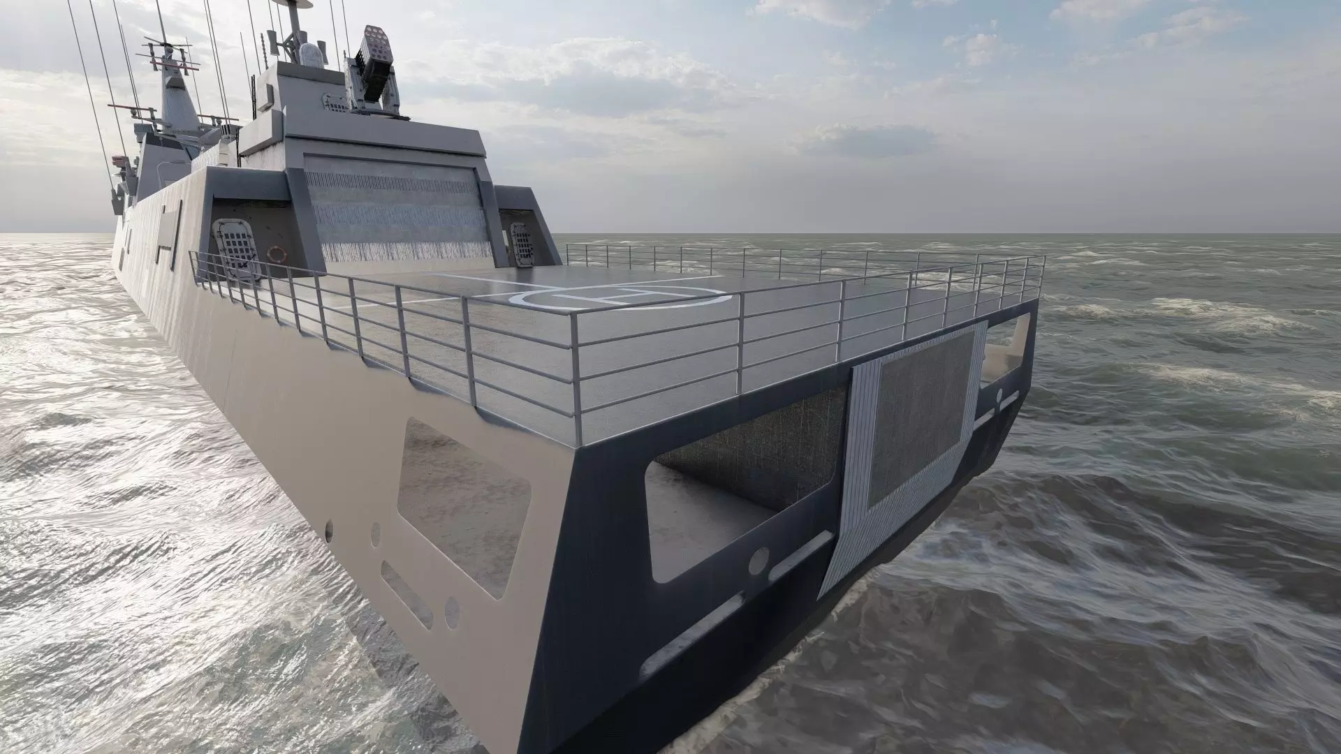 STEALTH NAVY FRIGATE 3D model_14