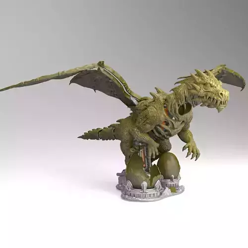 Mechanical Steampunk Dragon Moving