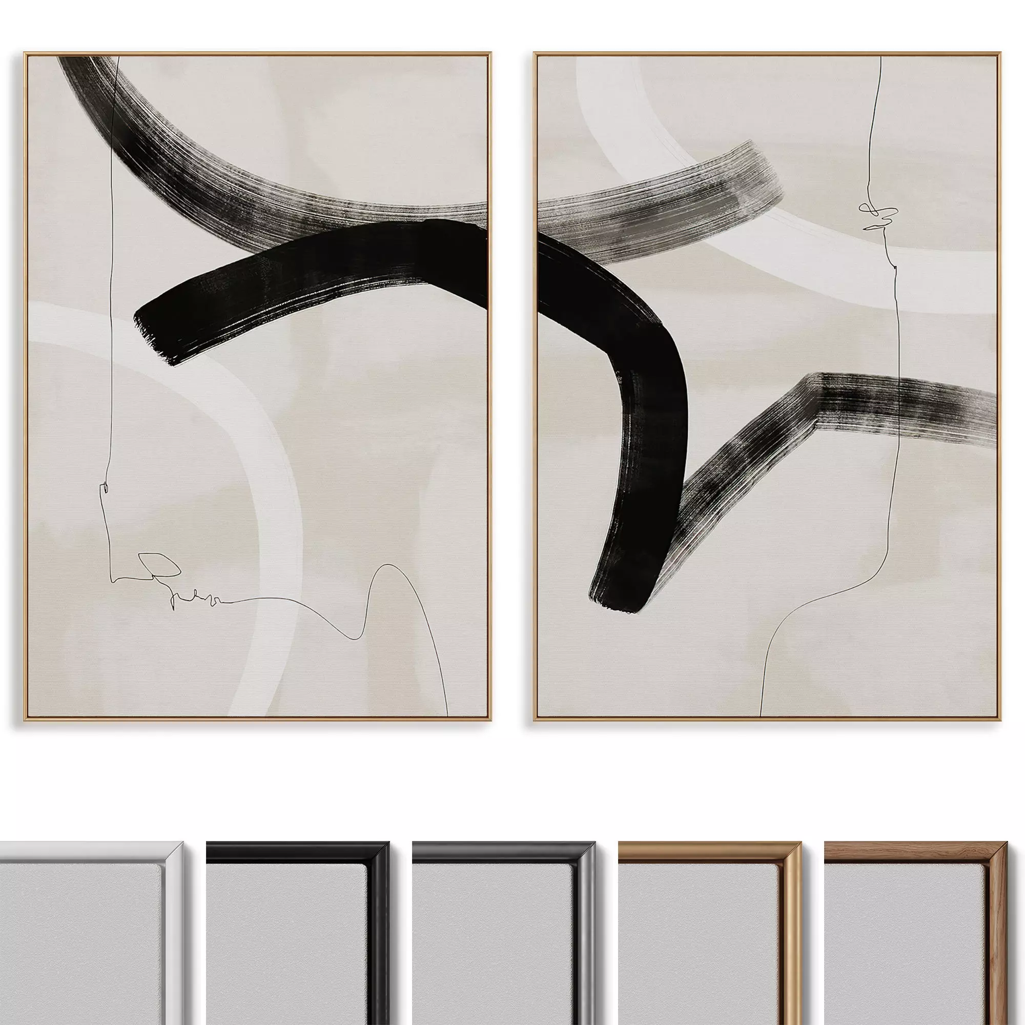 Abstract Painting Frame set 3D model_0