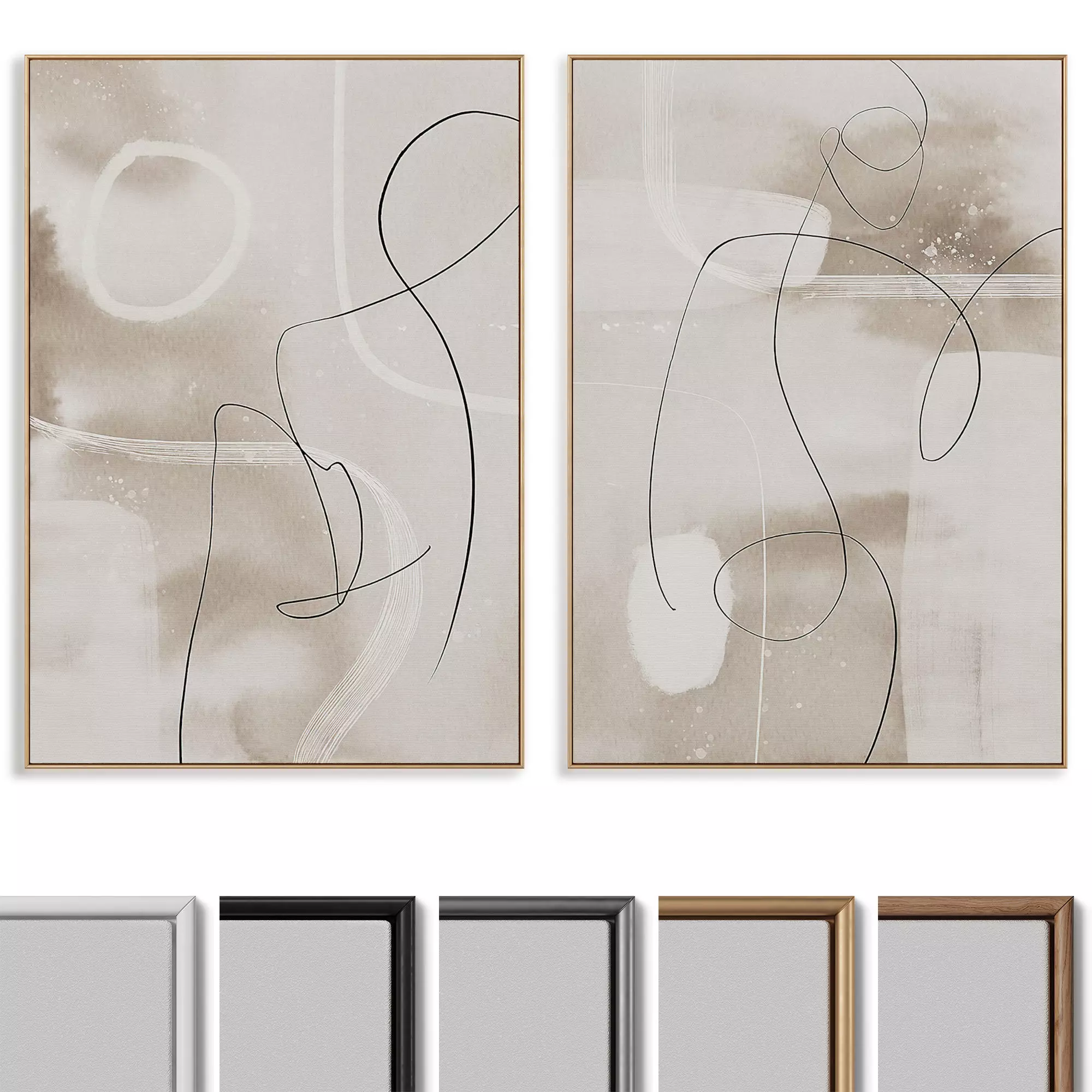 Abstract Painting Frame set 3D model_0