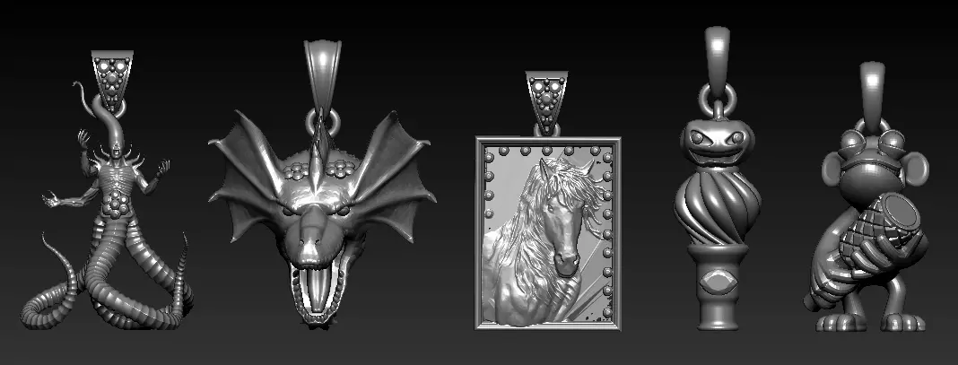 Majestic Dragon Head Pendant and antique files 3D print model_5