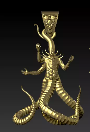 Majestic Dragon Head Pendant and antique files 3D print model_6