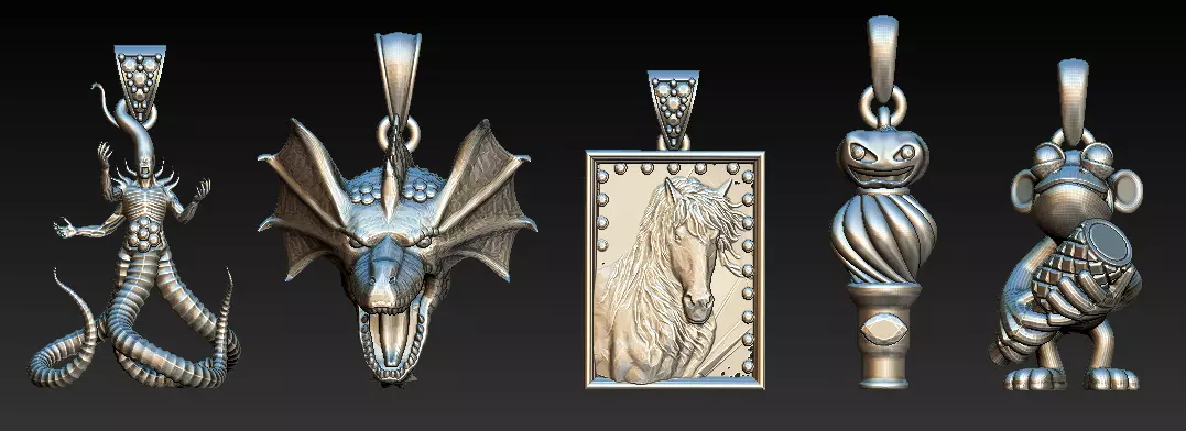Majestic Dragon Head Pendant and antique files 3D print model_0
