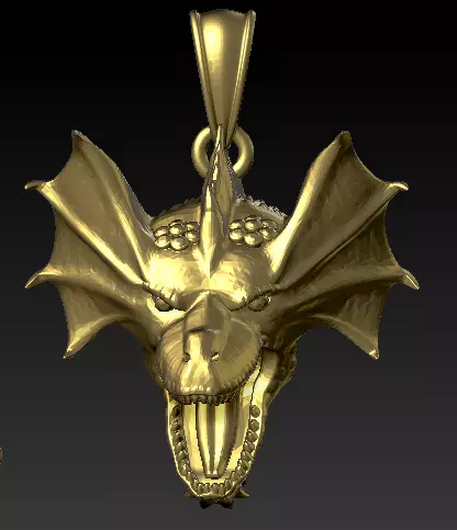Majestic Dragon Head Pendant and antique files 3D print model_7