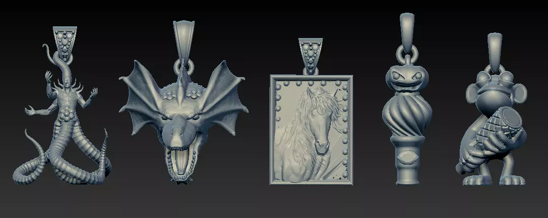 Majestic Dragon Head Pendant and antique files 3D print model_4