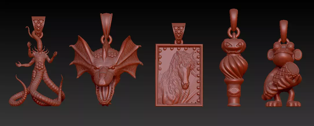 Majestic Dragon Head Pendant and antique files 3D print model_1