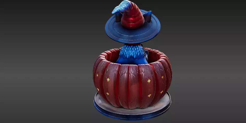 Witch s Cat Lantern 3D Print Model Magical Halloween Pumpkin 3D print model_5