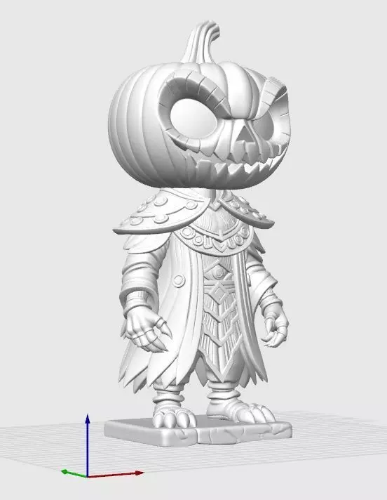 Scary Pumpkin Knight Bobblehead Halloween Figurine 3D print model_18