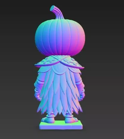 Scary Pumpkin Knight Bobblehead Halloween Figurine 3D print model_13