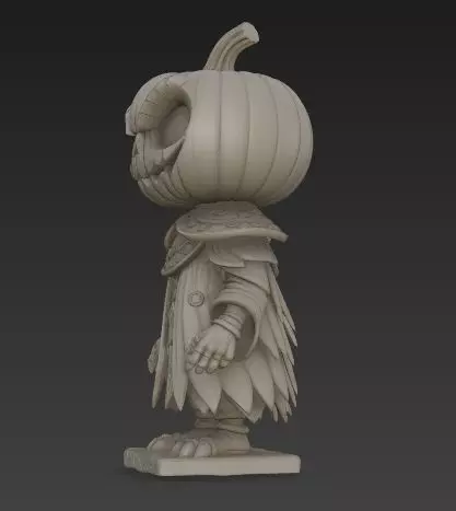 Scary Pumpkin Knight Bobblehead Halloween Figurine 3D print model_33