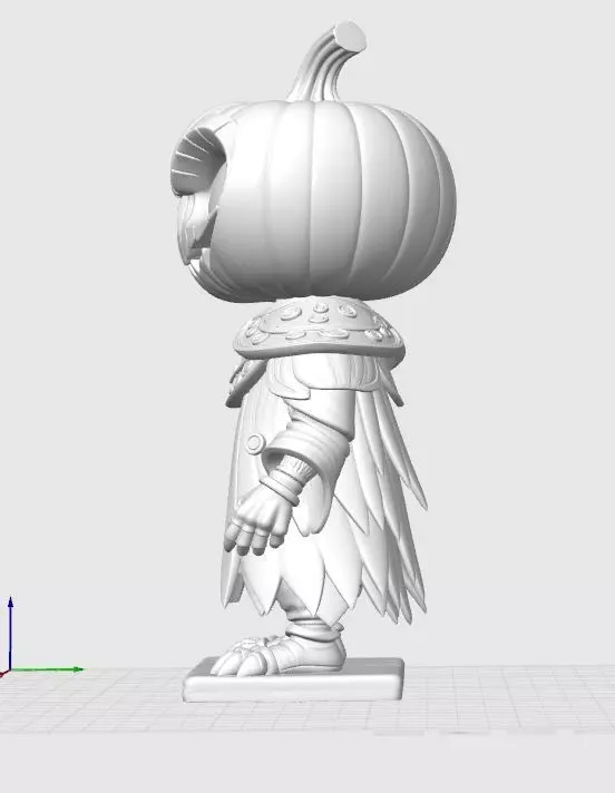 Scary Pumpkin Knight Bobblehead Halloween Figurine 3D print model_22