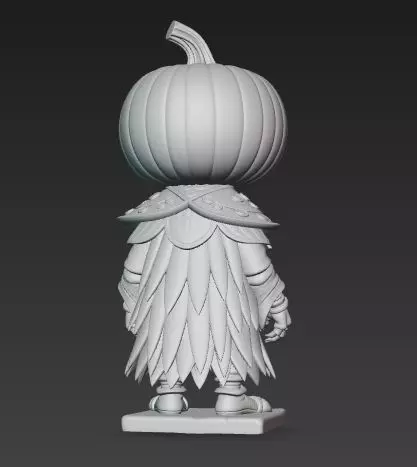 Scary Pumpkin Knight Bobblehead Halloween Figurine 3D print model_3