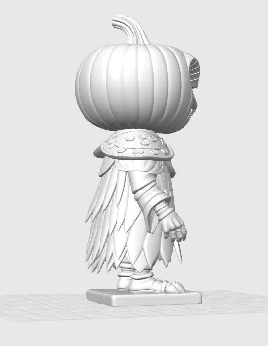 Scary Pumpkin Knight Bobblehead Halloween Figurine 3D print model_20