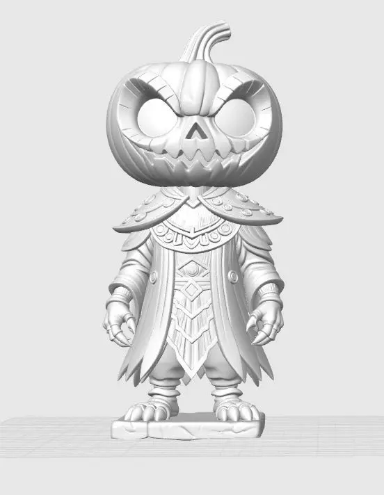 Scary Pumpkin Knight Bobblehead Halloween Figurine 3D print model_17
