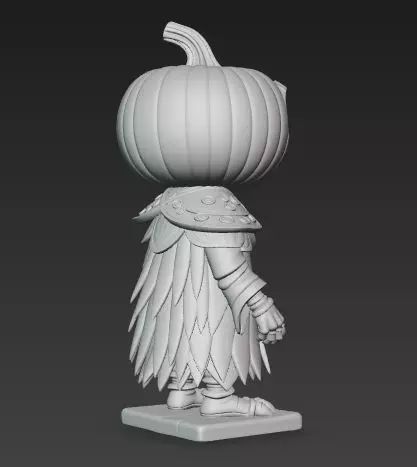 Scary Pumpkin Knight Bobblehead Halloween Figurine 3D print model_2