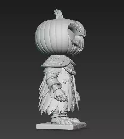 Scary Pumpkin Knight Bobblehead Halloween Figurine 3D print model_37
