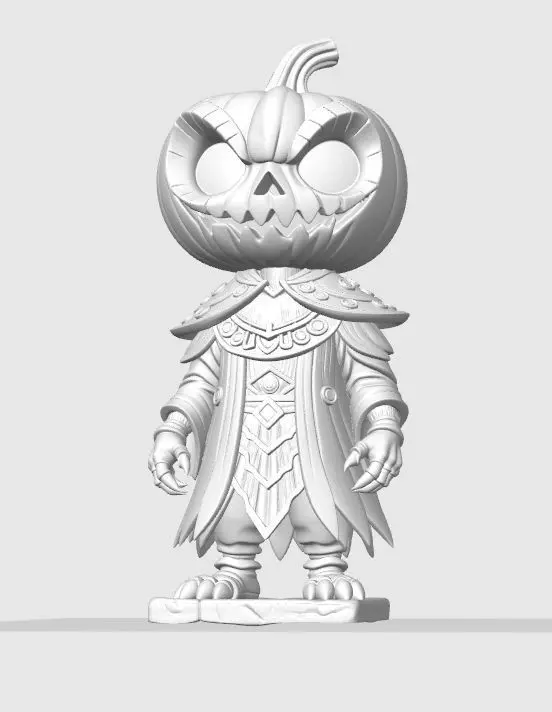 Scary Pumpkin Knight Bobblehead Halloween Figurine 3D print model_25