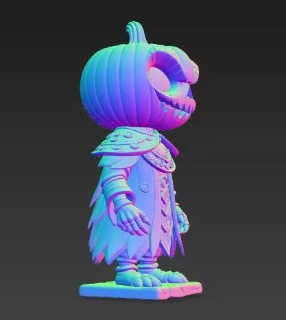 Scary Pumpkin Knight Bobblehead Halloween Figurine 3D print model_10